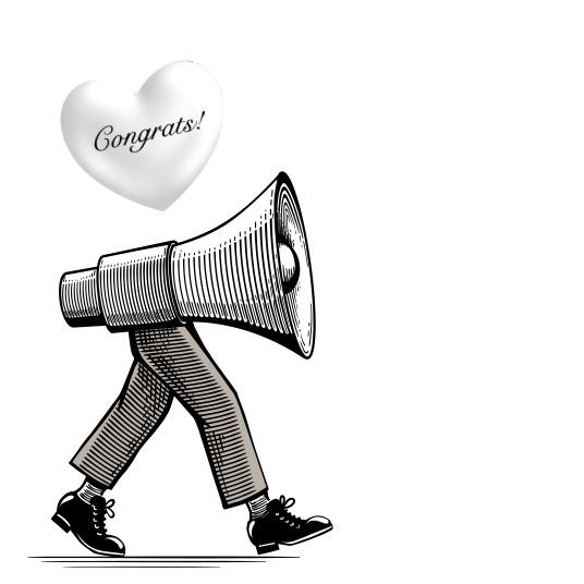 megaphone announcing a wedding in London